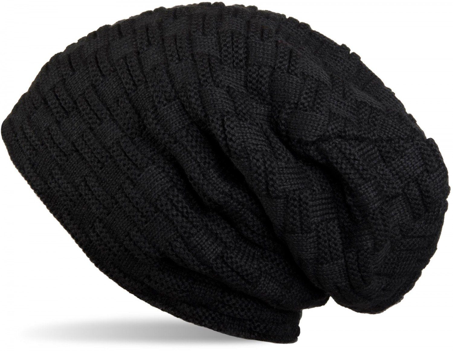 styleBREAKER Strickmütze Feinstrick Beanie mit Flecht günstig online kaufen