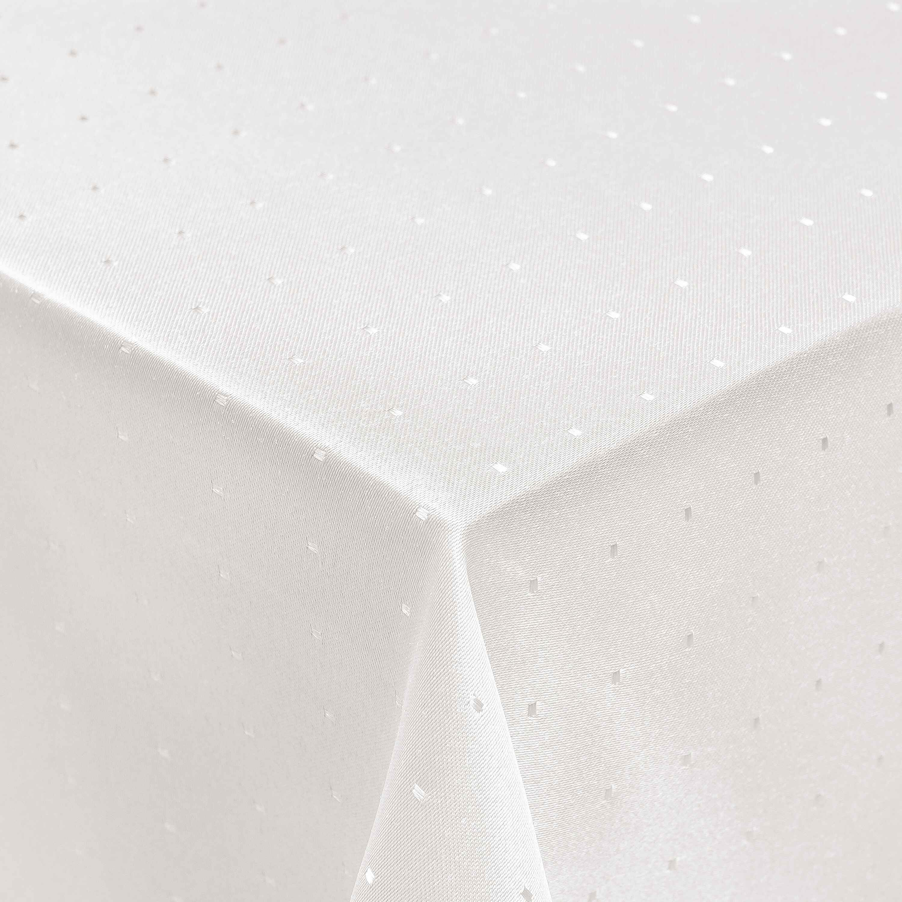 DecoHomeTextil Heimtextilmanufaktur Tischdecke Punkte Muster Optik Damast Tafeldecke Pflegeleicht
