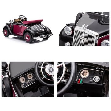 ES-Toys Elektro-Kinderauto Kinder Elektroauto Oldtimer, Belastbarkeit 50 kg, Audi Horch 930V, EVA-Reifen, MP3, lizenziert