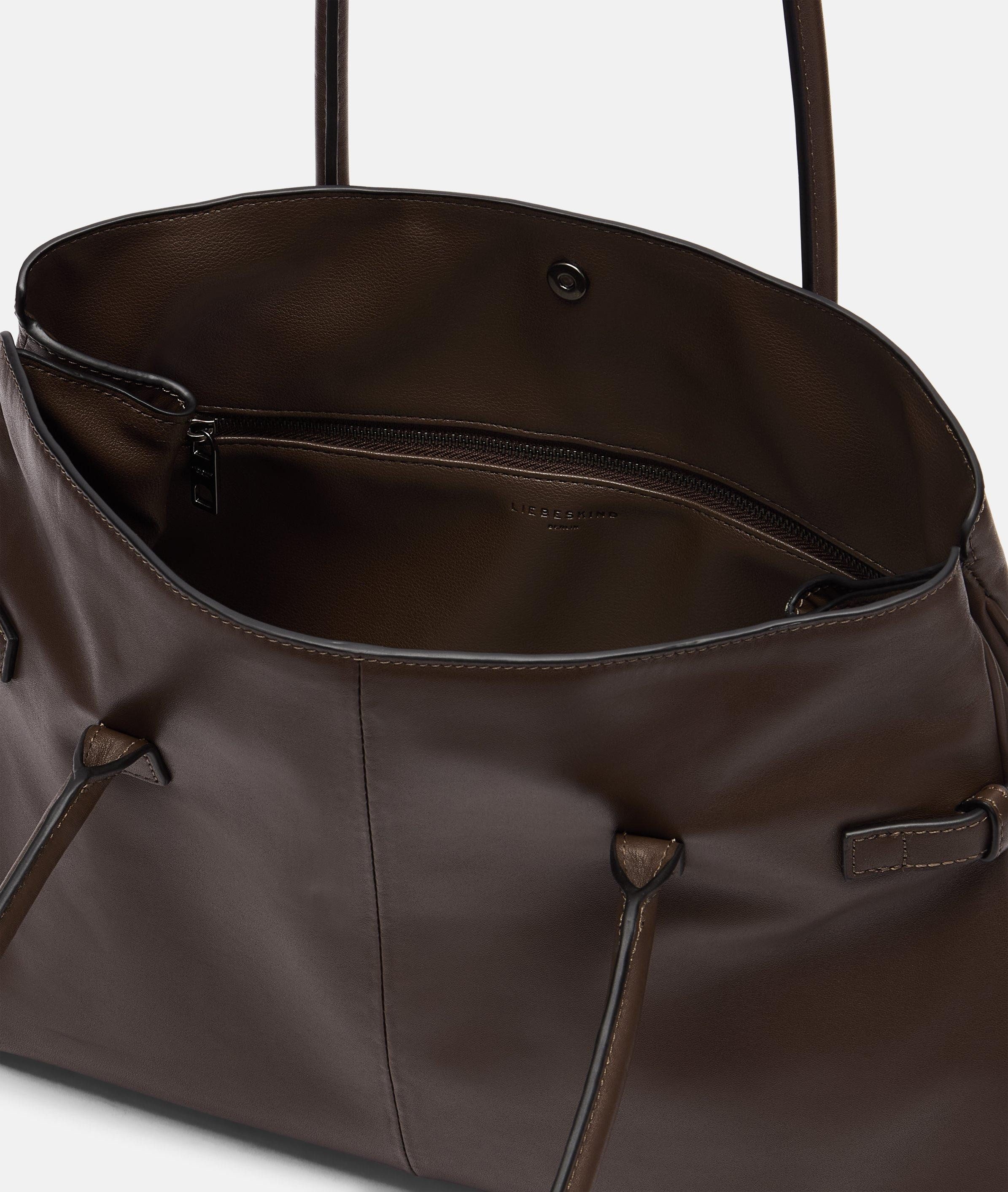 Liebeskind Berlin Schultertasche Satchel, Große Tasche aus weichem Kalbsleder