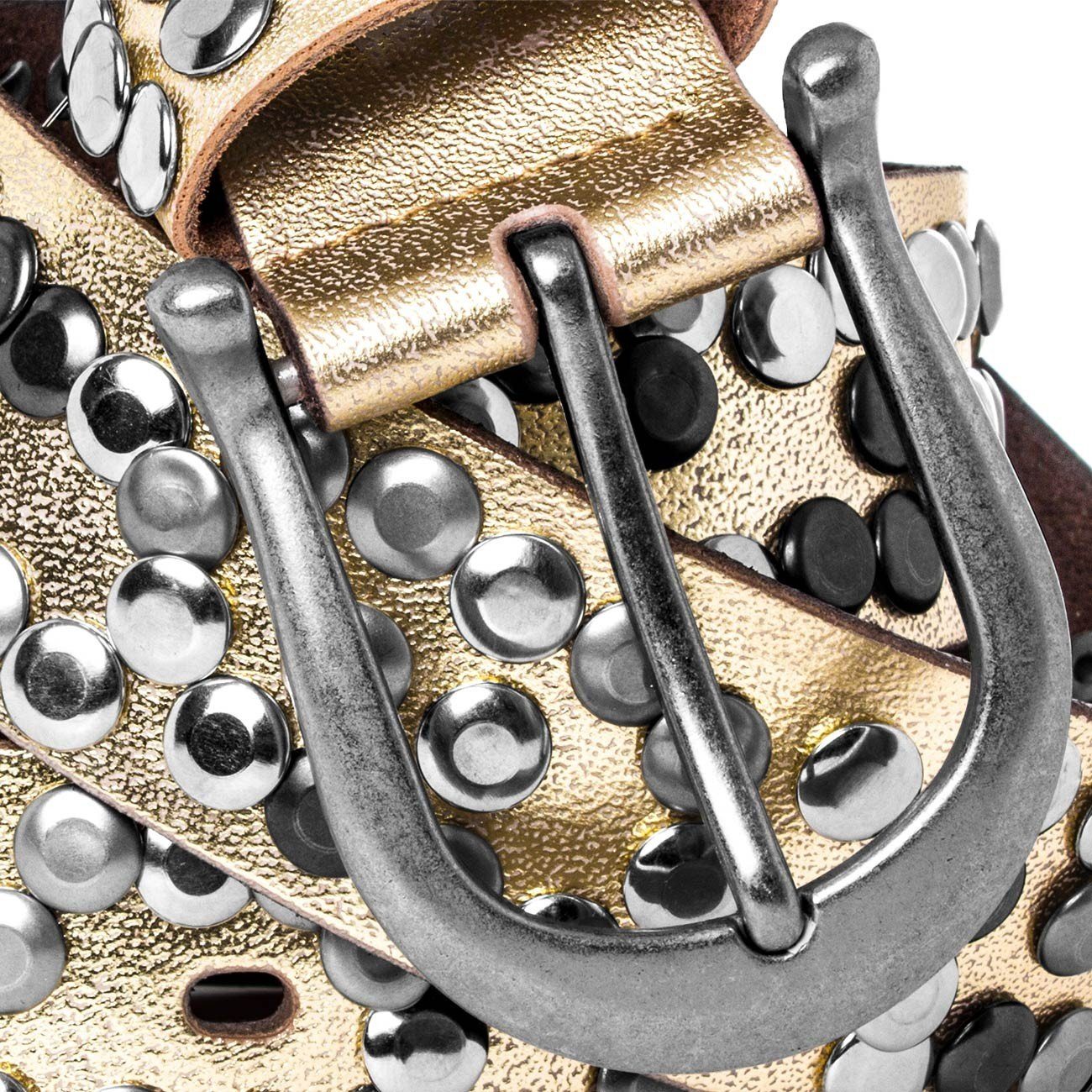 Caspar Nietengürtel GU223L Damen Vintage Gürtel aus Leder günstig online kaufen