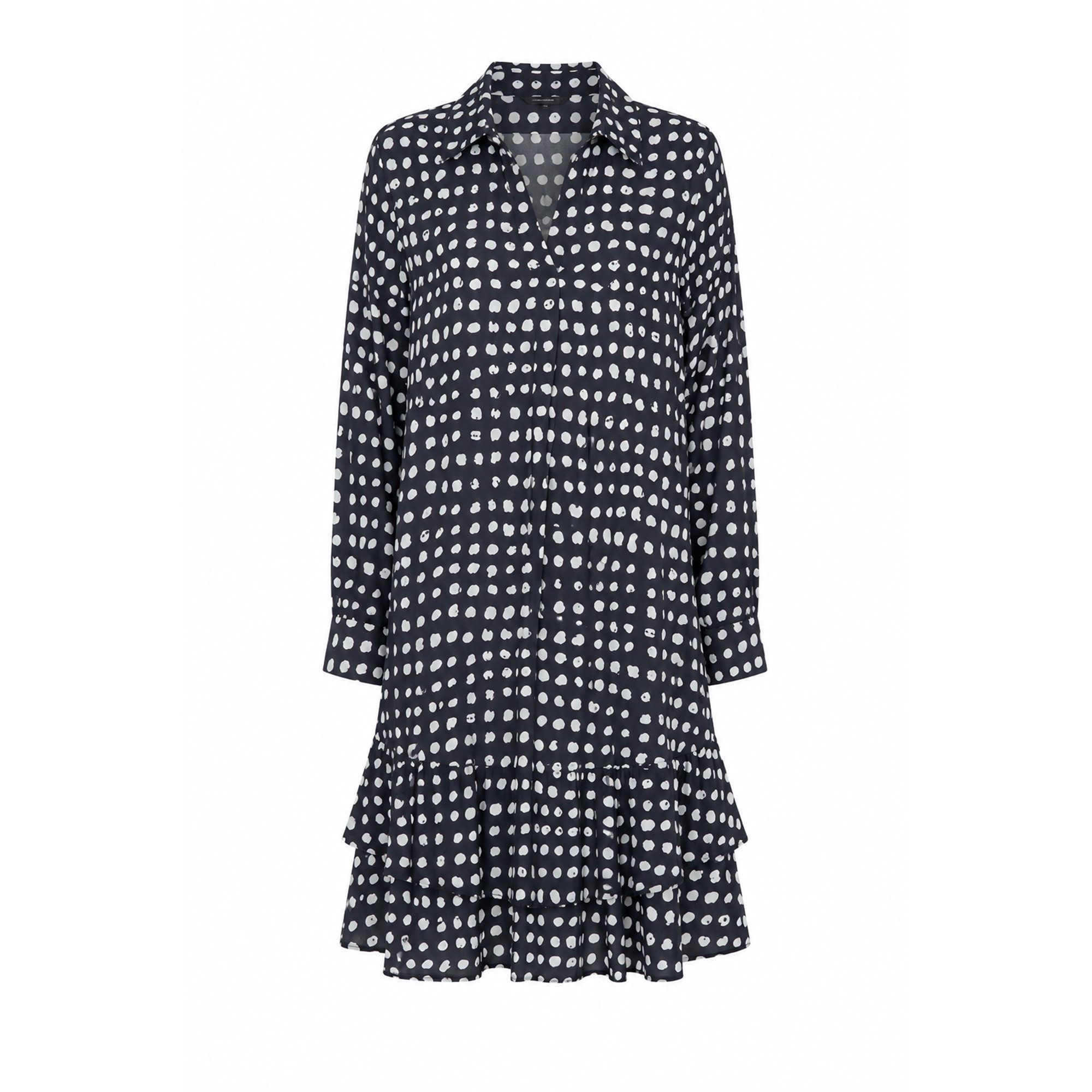 Emily Van Den Bergh Blusenkleid black white dots