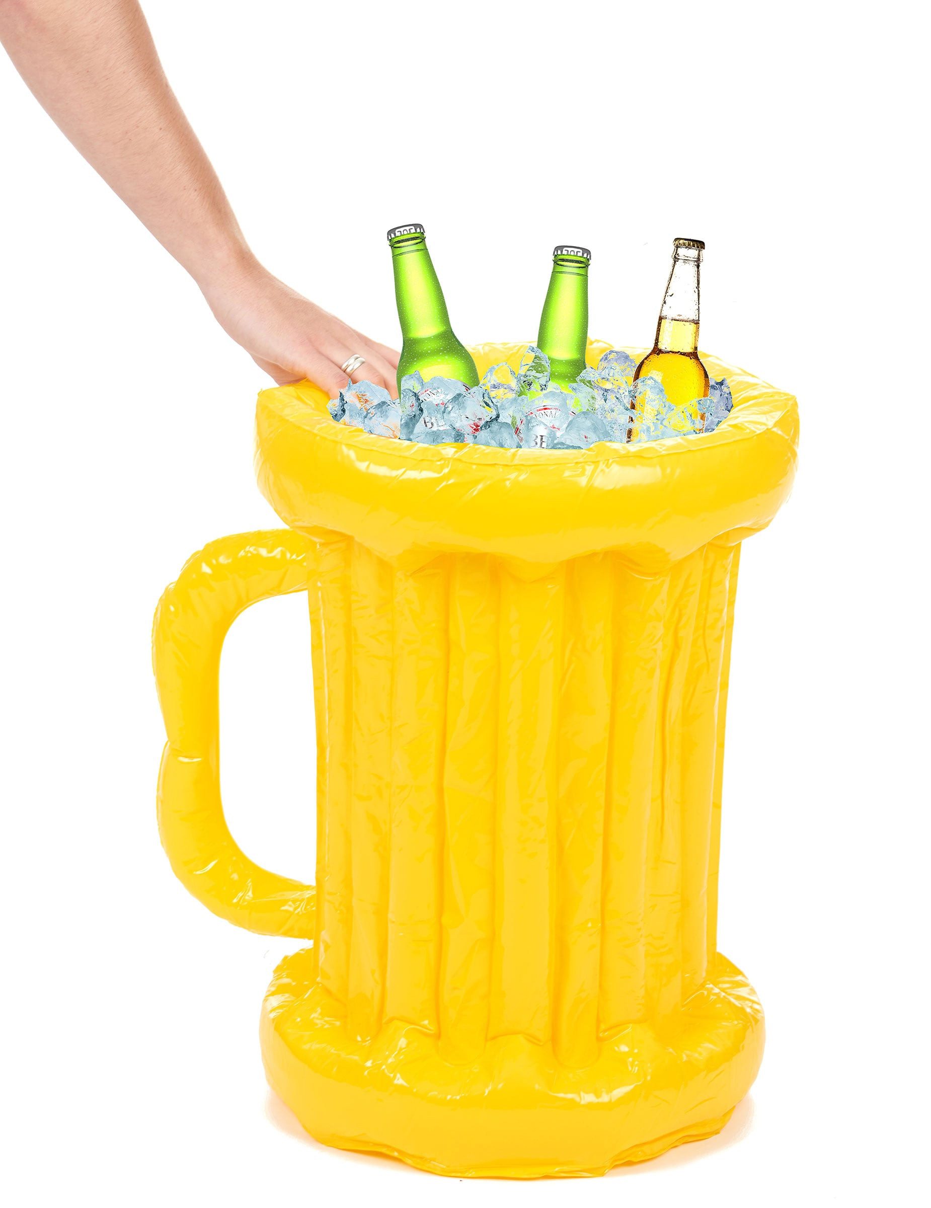 JADEO Kostüm Aufblasbare Bierkrug-Kühlbox Getränkekühler gelb