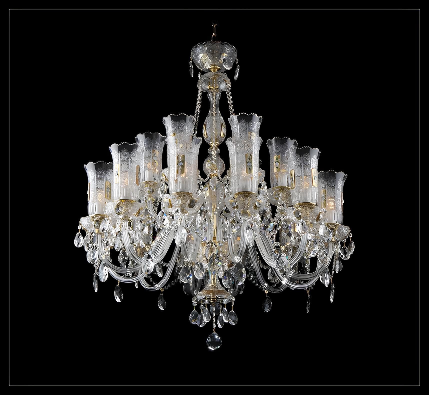 JVmoebel Kronleuchter Kristallleuchte Elite Bohemia in elegantem Design, Transparent-Amber, Made in Europa