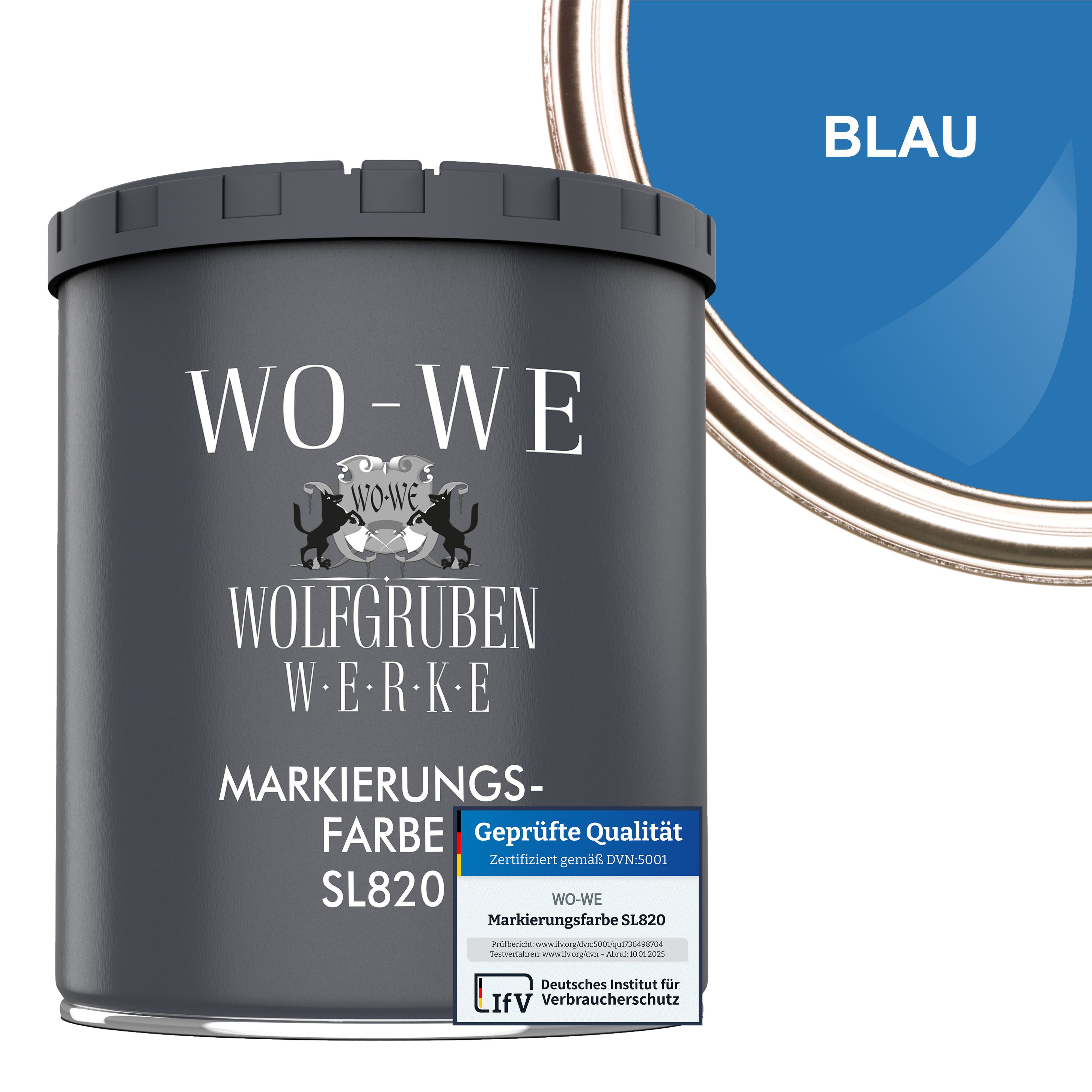 WO-WE Zementfarbe Markierungsfarbe Fahrbahnmarkierung Strassenmarkierungsfarbe SL820, 0,75-20L, Seidenglänzend