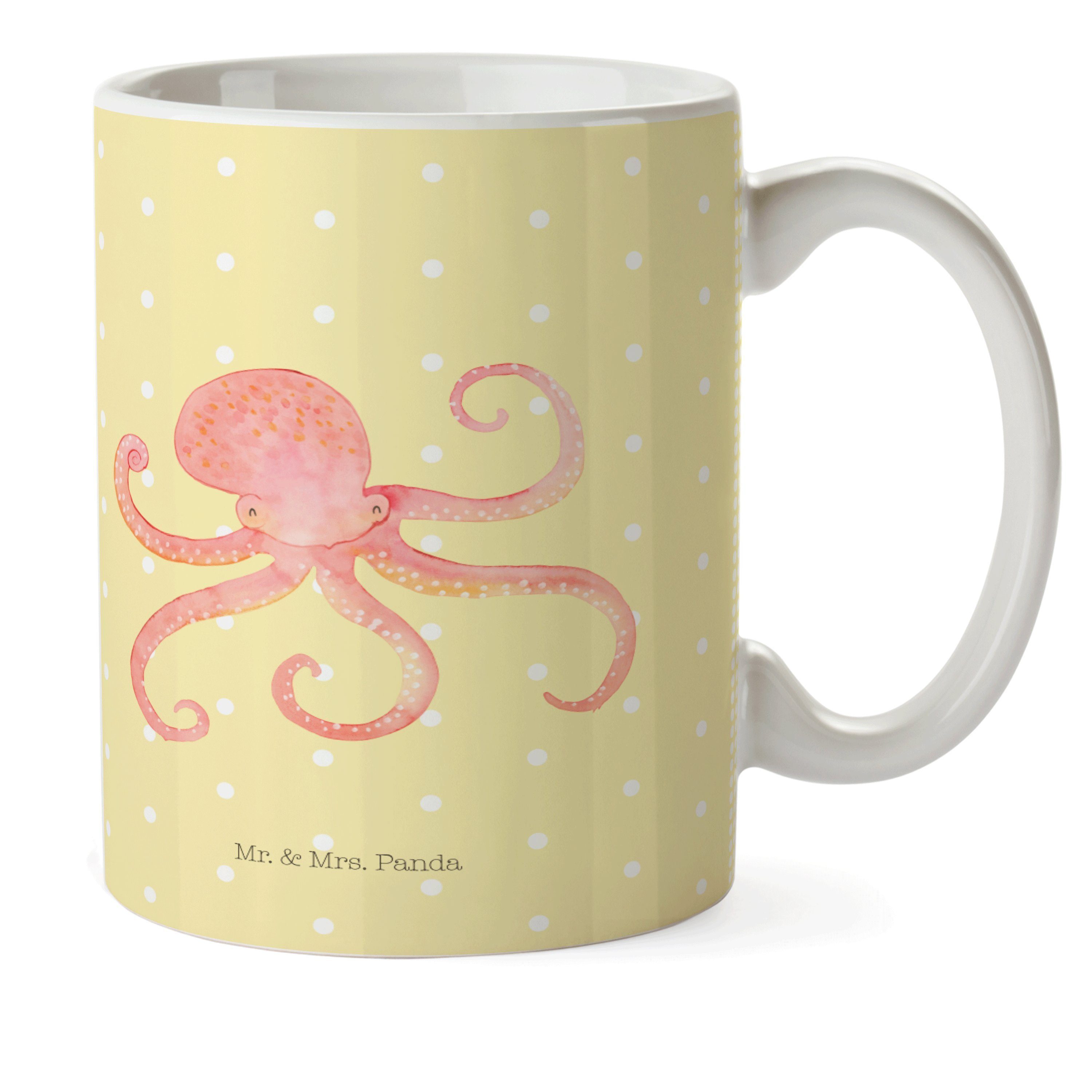 Mr. & Mrs. Panda Kinderbecher »Tintenfisch - Gelb Pastell - Ozean