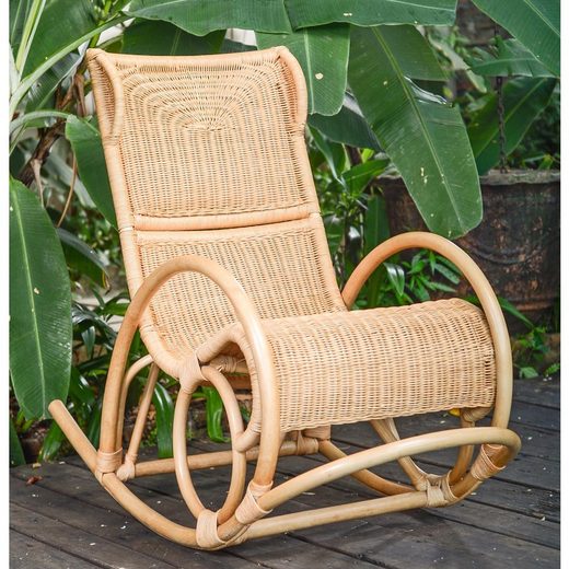 Casa Moro Stuhl »Rattan Schaukelstuhl Cadis Natur - aus Naturrattan