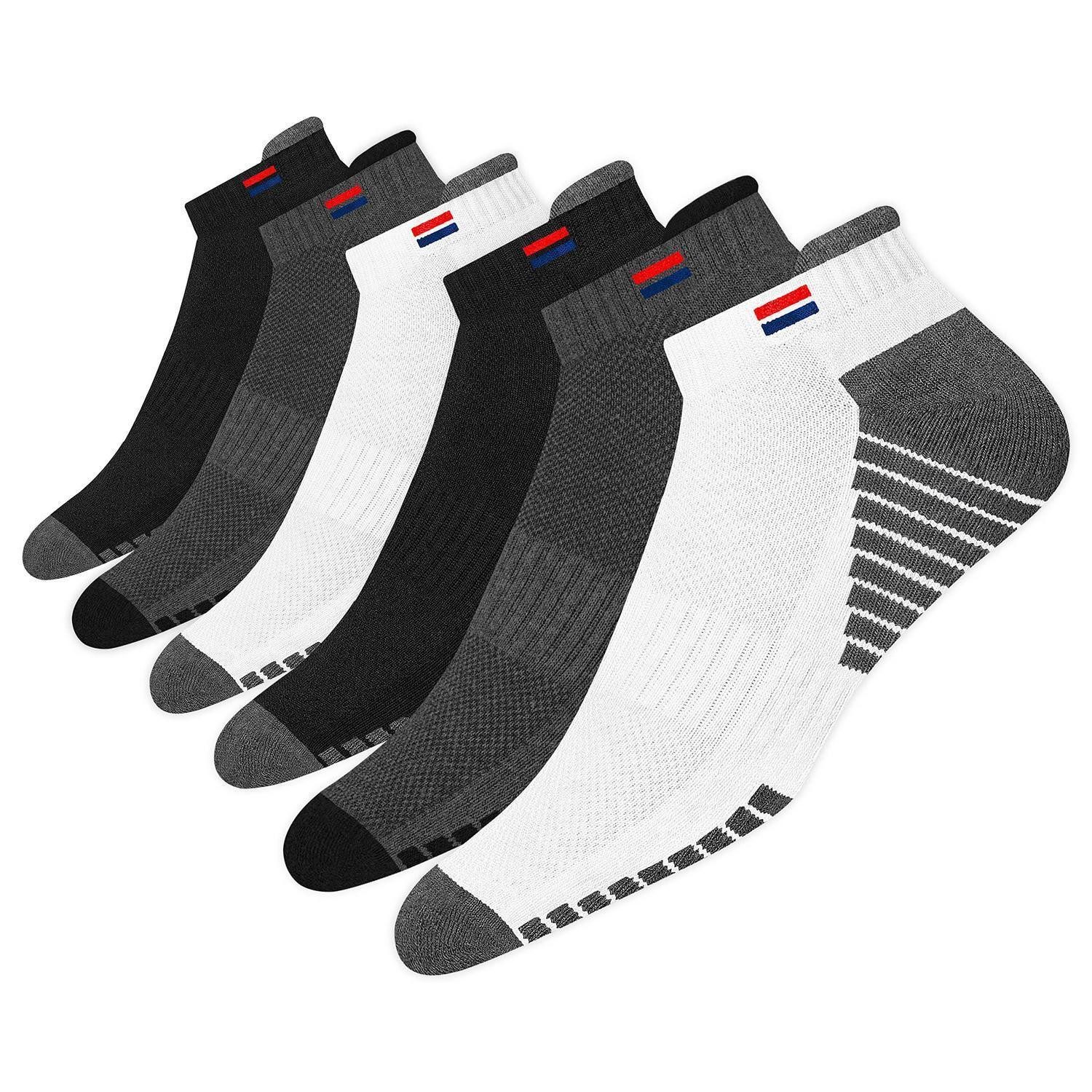 LuxusKollektion Sneakersocken Sneaker Socken 6 Paar Baumwolle 43-46 Mehrfarbig