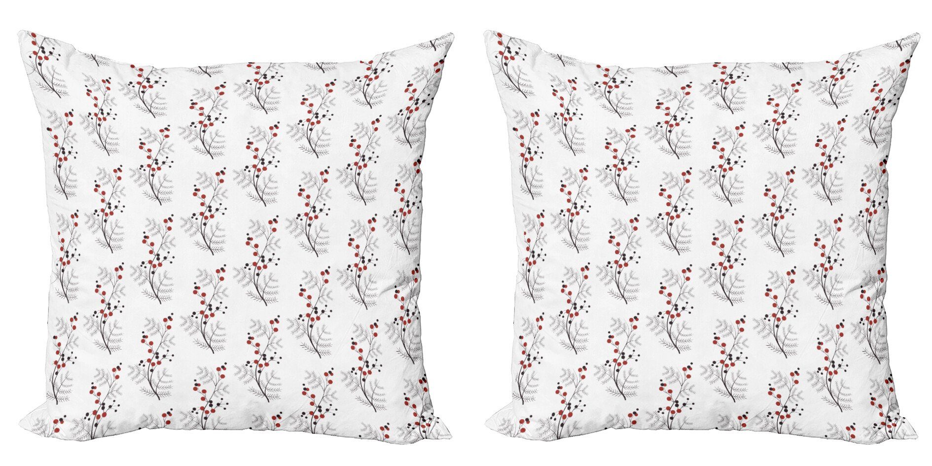 Kissenbezüge Modern Kurvige Accent Digitaldruck, (2 Doppelseitiger Gepunktete Branchen Stück), Blume Abakuhaus