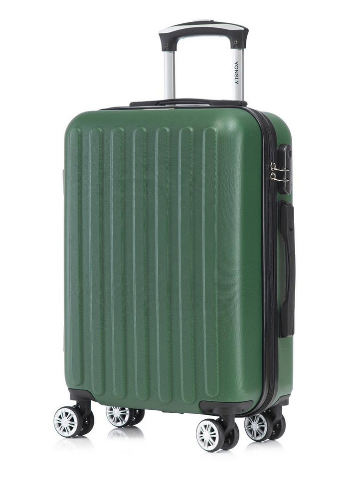 YONSLY Hartschalen-Trolley Reisekoffer, Rollkoffer Handgepäck,Zahlenschloss, 4 Rollen, Weichem Gummigriff Robuster ABS-Koffer für Langstreckenreisen