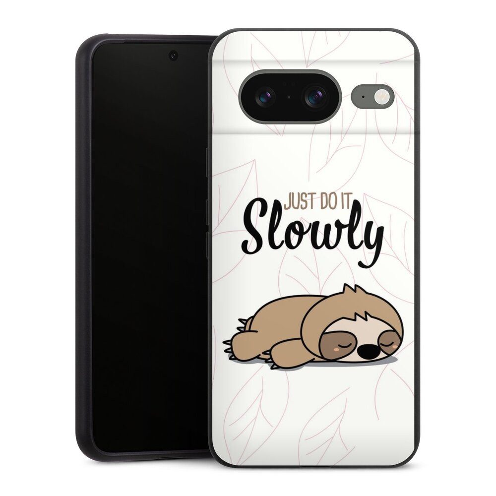 DeinDesign Handyhülle Tiere Faultier lazy sunday Just Do It Slowly Sloth, Google Pixel 8 Organic Case Bio Hülle Эко-товарe Handyhülle