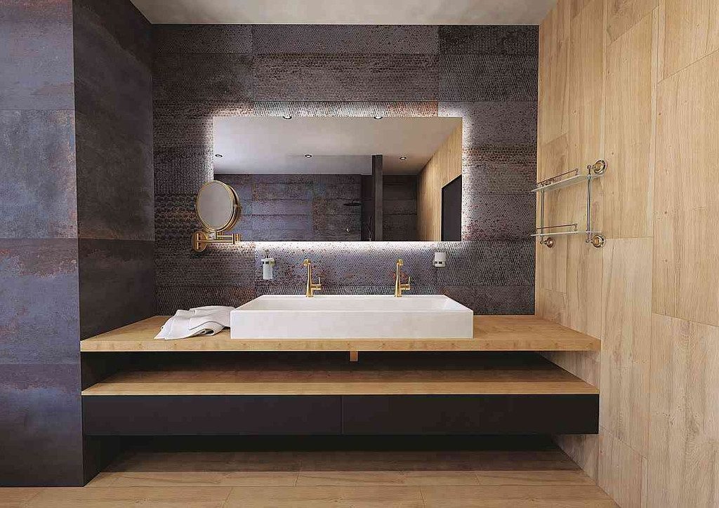 BRILLANTBAD® Duschablage BETRO GOLD Doppelhandtuchhalter Messing Gold Chrom Bad & WC >> Bohren