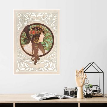 Posterlounge Poster Alfons Mucha, Byzantinischer Kopf: Brünett, Orientalisches Flair Malerei