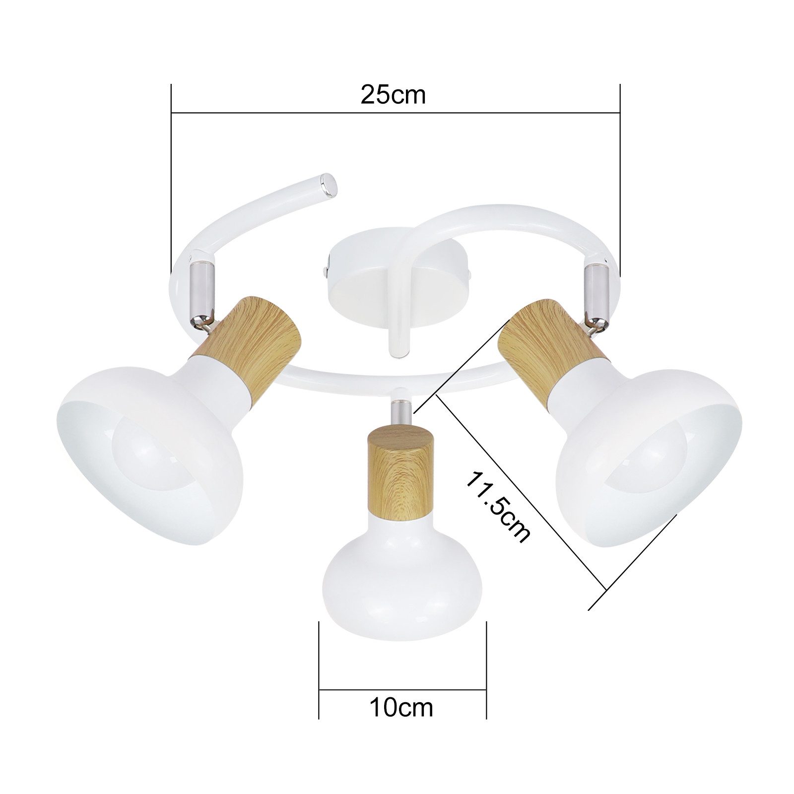 ZMH Deckenstrahler 3 Flammig E14 Deckenlampe Vintage 350°Schwenkbar für Flur Wohnzimmer, Hochwertige Design, ohne Leuchtmittel, Schwarz Vintage Deckenleuchte Innen Schlafzimmer