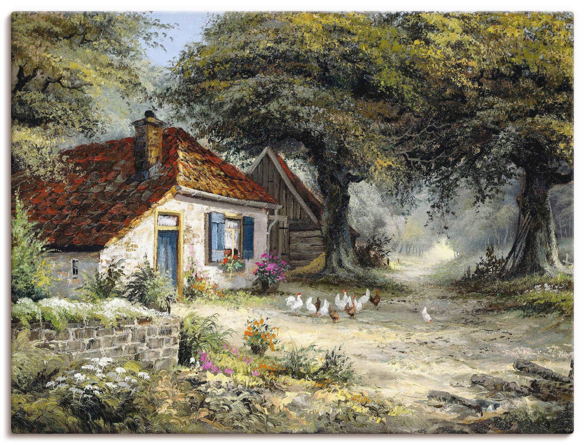 Artland Wandbild Märchenhaftes Ferienhaus, Garten (1 St), als Leinwandbild, Poster in verschied. Größen
