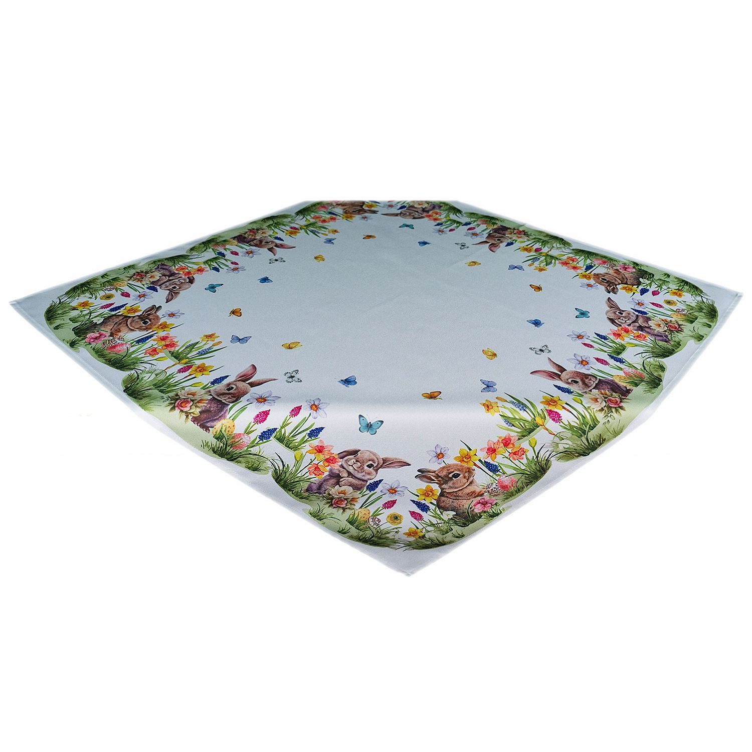 texpot Tischdecke Tischläufer Druck Osterhase Blumenwiese Ostern (1-tlg)