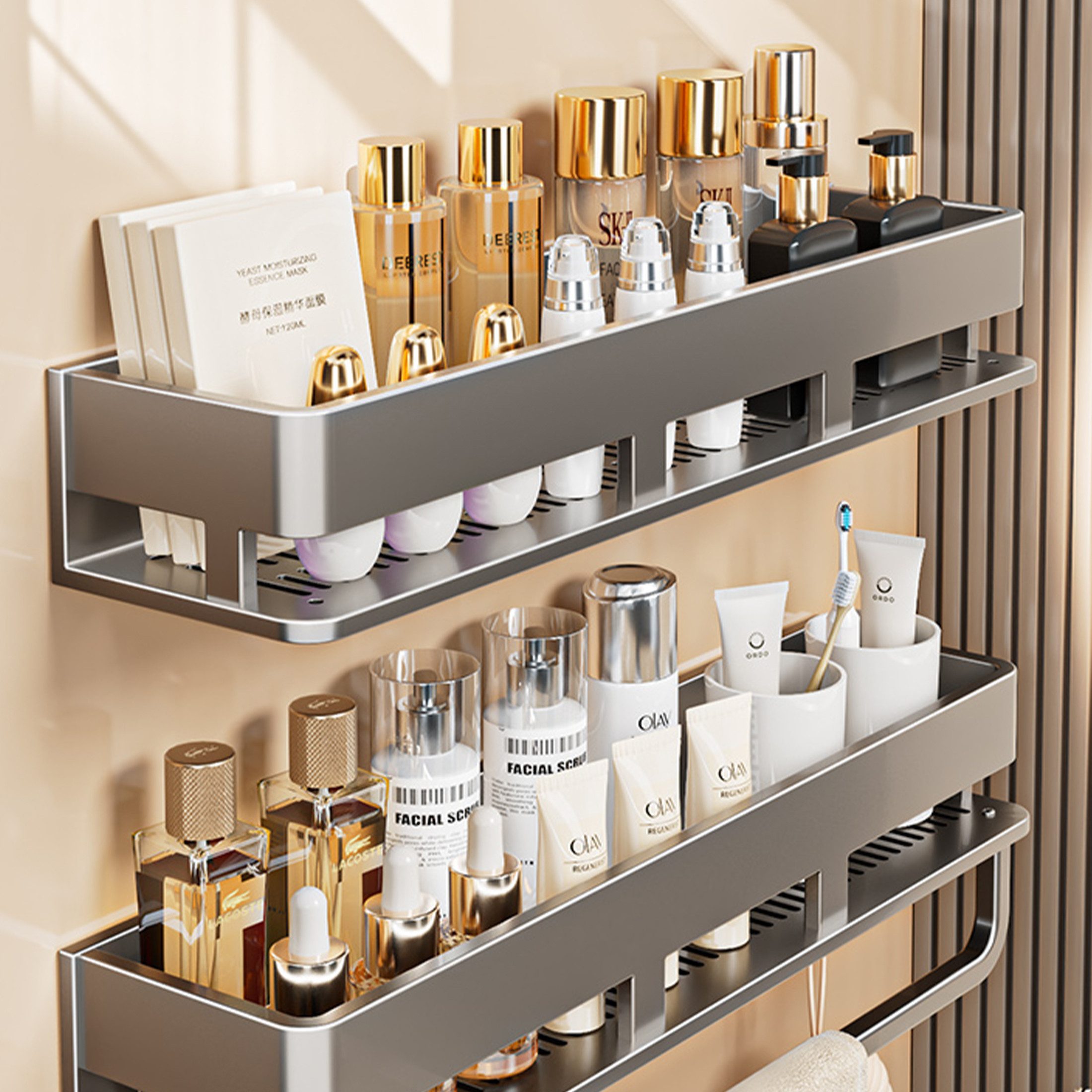 ibettertec Duschablage Edelstahl Eckregal ohne Bohren,in Größen 30/40/50 cm günstig online kaufen