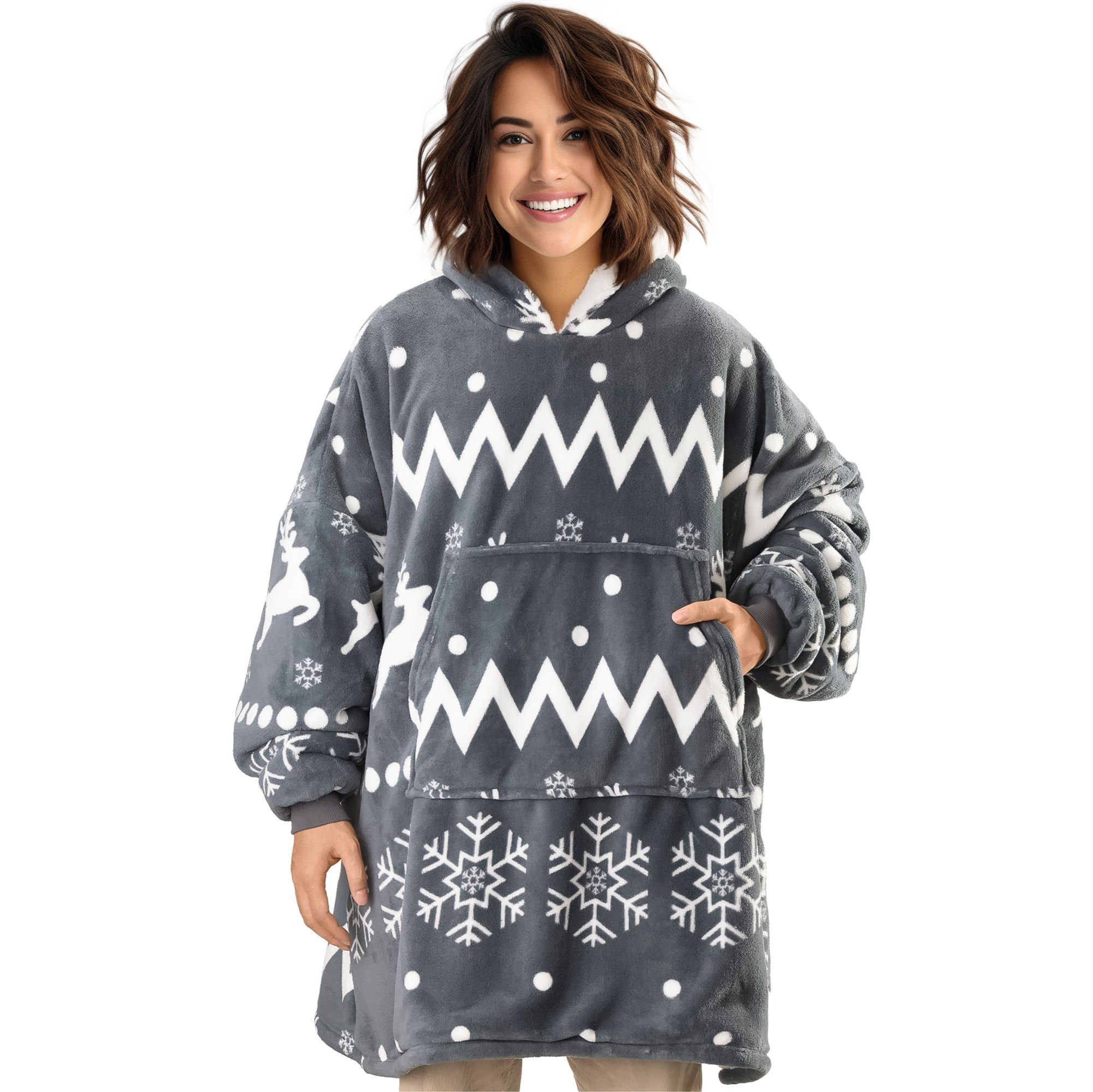 Hoodie Unisex Sweatshirt Hoodie Pullover - Pulli mit Kapuze für Damen und