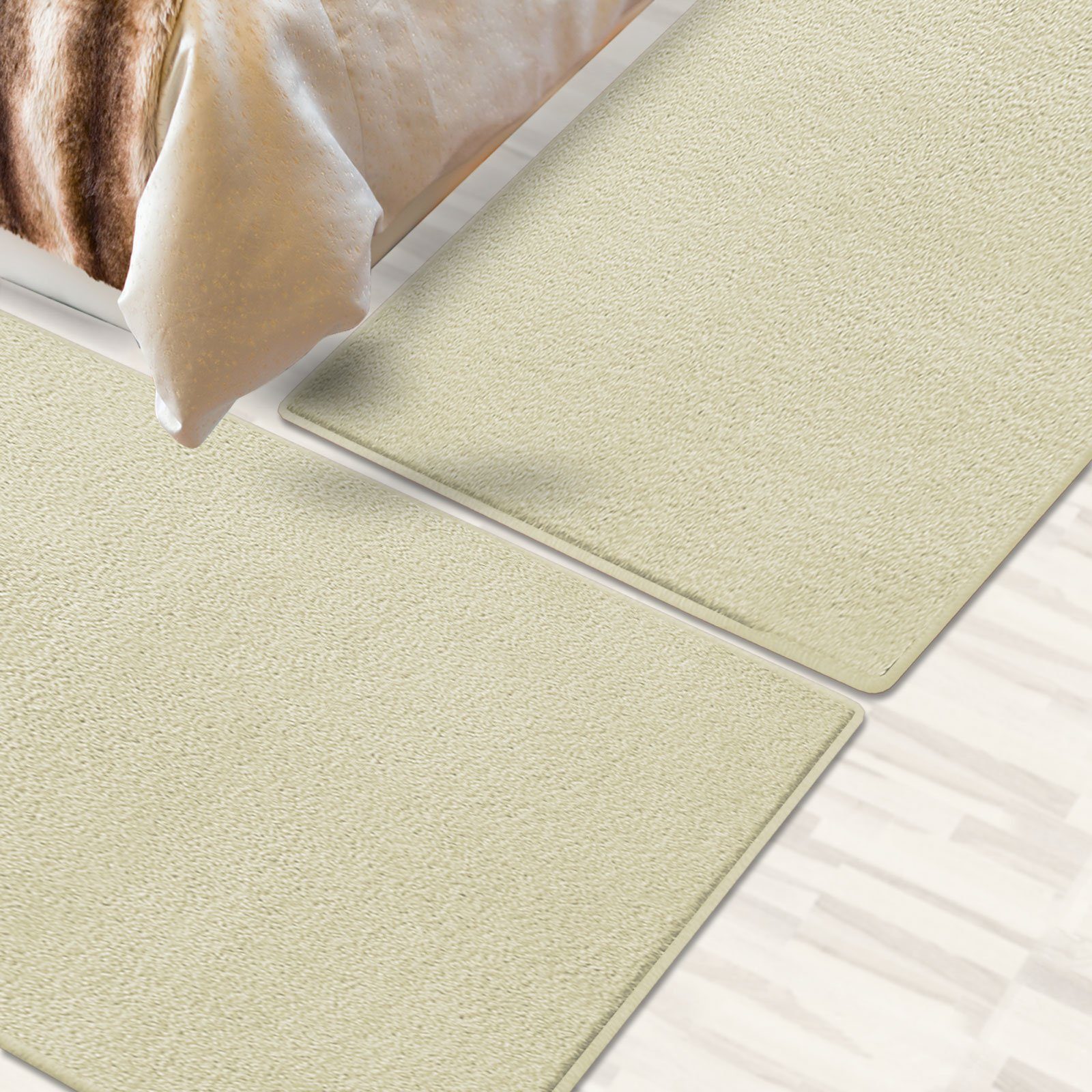 Floordirekt Hochflor-Bettumrandung Dynasty Creme, 3 Größen, Läufer, ideal im Schlafzimmer, Höhe 8.5 mm, (3-tlg), Velours – Bild 2 von 4