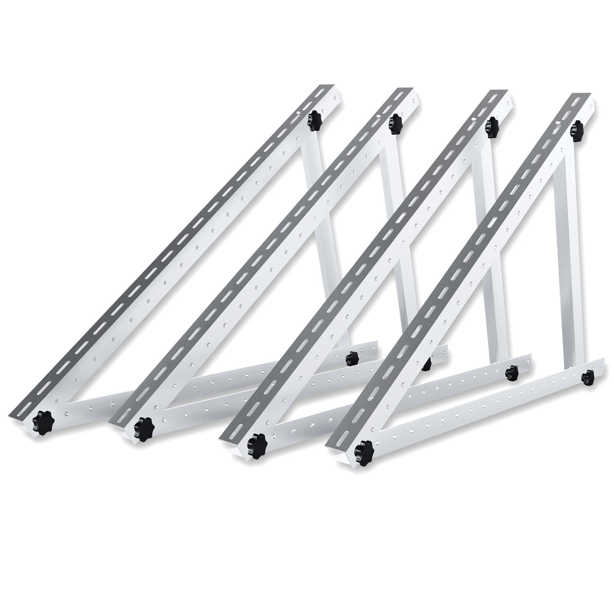 VESKA Solarmodul-Halterung PV Modul Halterung 114cm für Flachdach Freistehend, (Set, 2-tlg., Aufständerung 45 Zoll verstellbar Winkel 0-90 Grad)