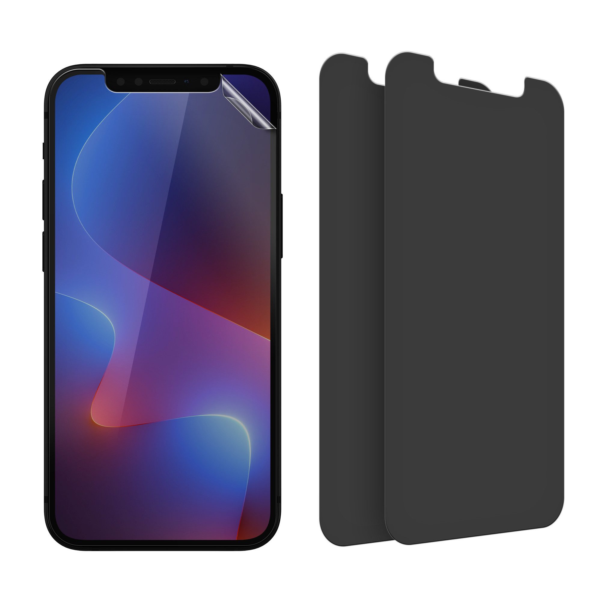 kwmobile Smartphone-Hülle Sichtschutz Schutzfolie für Apple iPhone 12 / 12 Pro Folie, 3x Displayschutz Privacy Screen Protector - Handyfolie