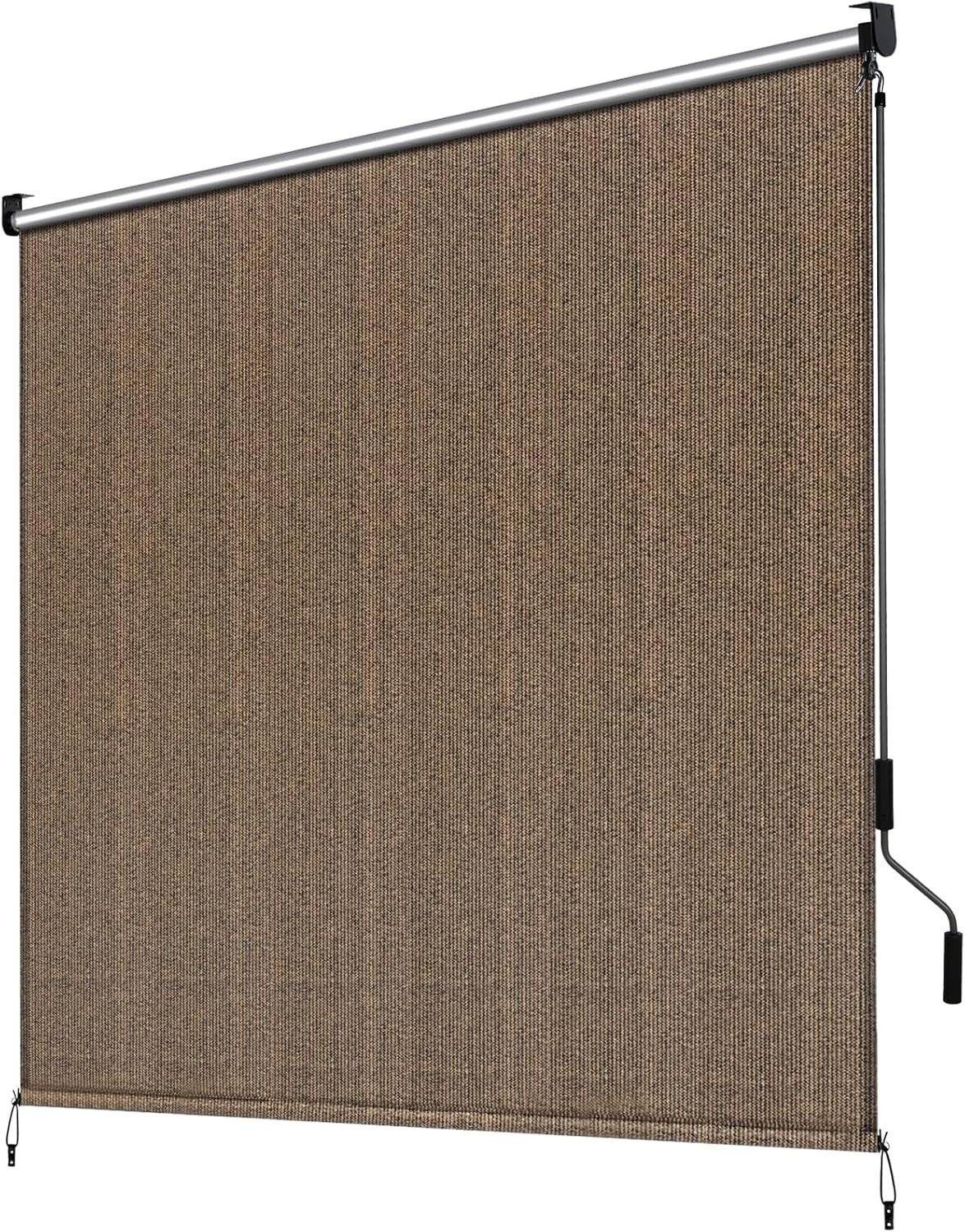 TLGREEN Senkrechtmarkise Vertikalmarkise,HDPE-Schattentuch (für Terrassenpergola,Balkonmarkise, 1-St., Aluminiumrohr mit kabelloser Kurbelbedienung) für Balkon,errasse,Garten,Veranda