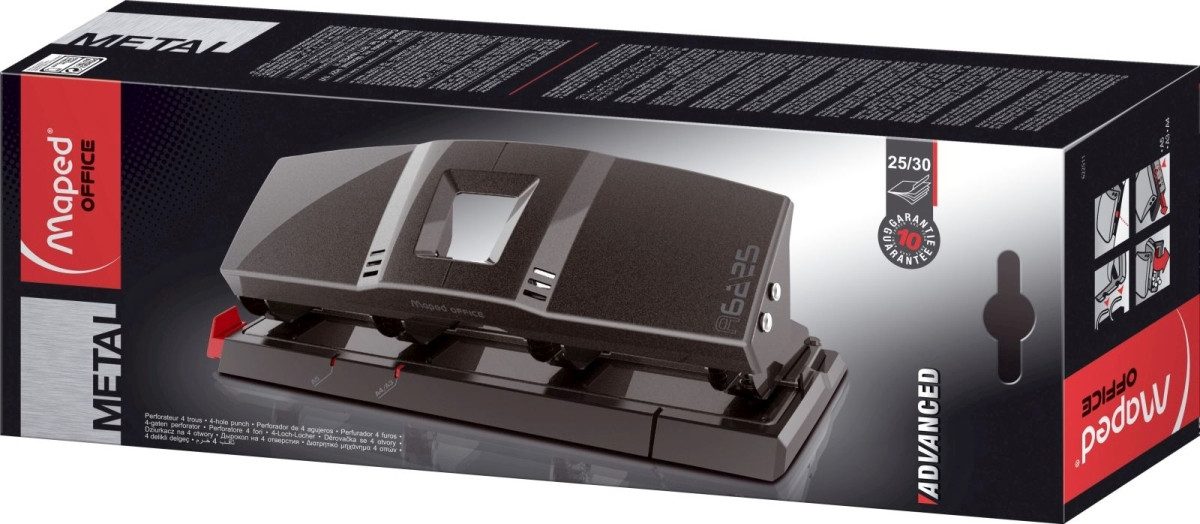 MAPED Перфоратор Перфоратор 4-fach Advanced Metal Metall 25-30 Blatt metallic taupe