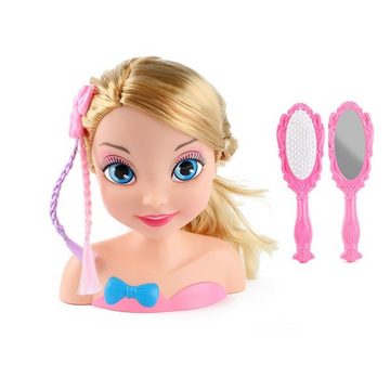 Toi-Toys Babypuppe Kinder Frisierpuppe Beauty Frisierkopf mit Bürste und Spiegel