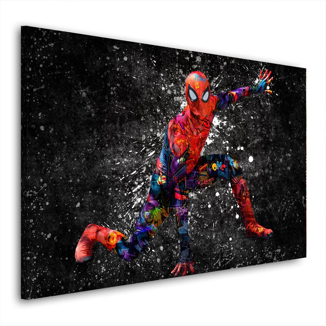 Artedinoi Leinwandbild Graffiti Street Art Spider Style Wandbild Leinwandbild Kunstdruck XL D, Comic-Superheld, Graffiti