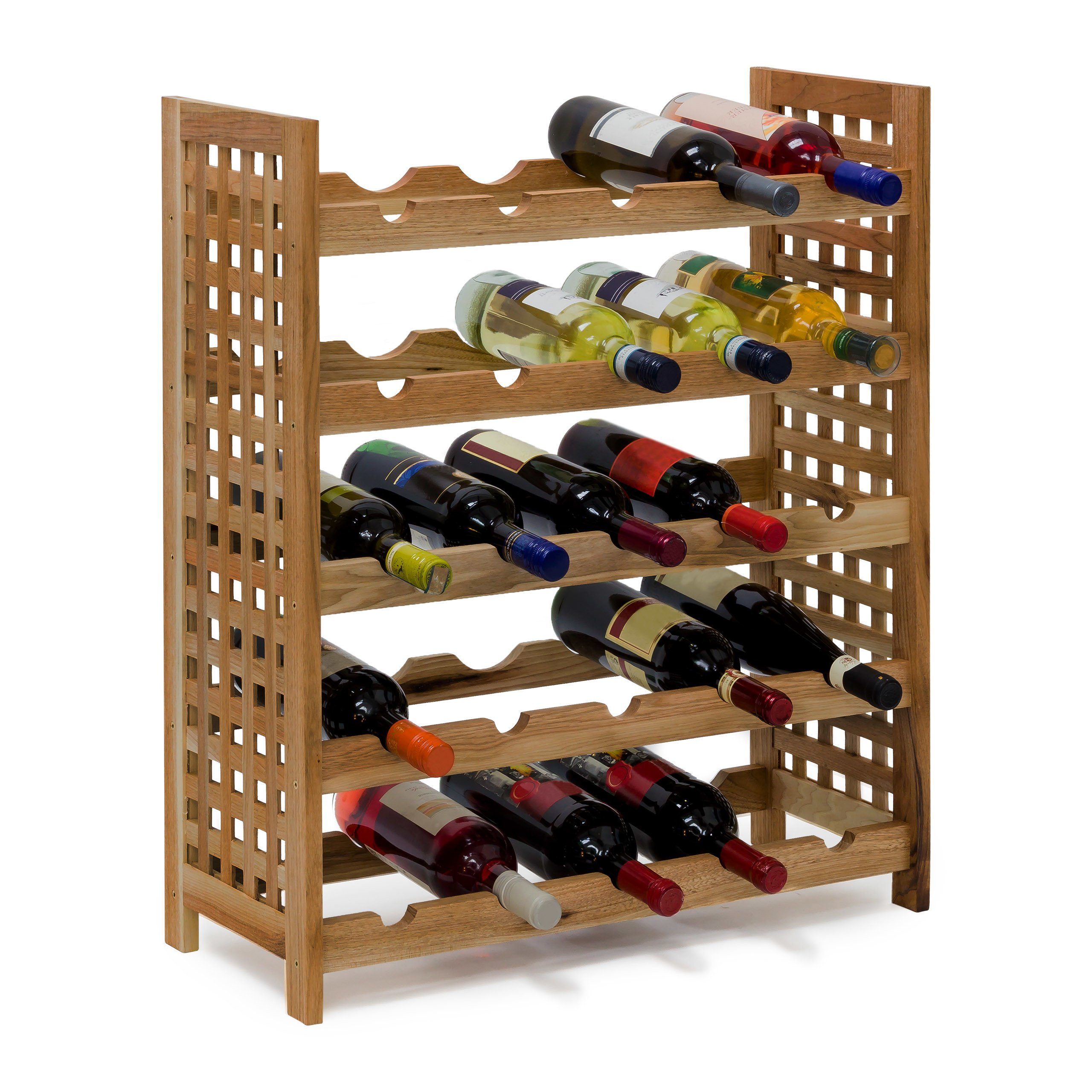relaxdays Weinregal Walnuss für 25 Flasche günstig online kaufen