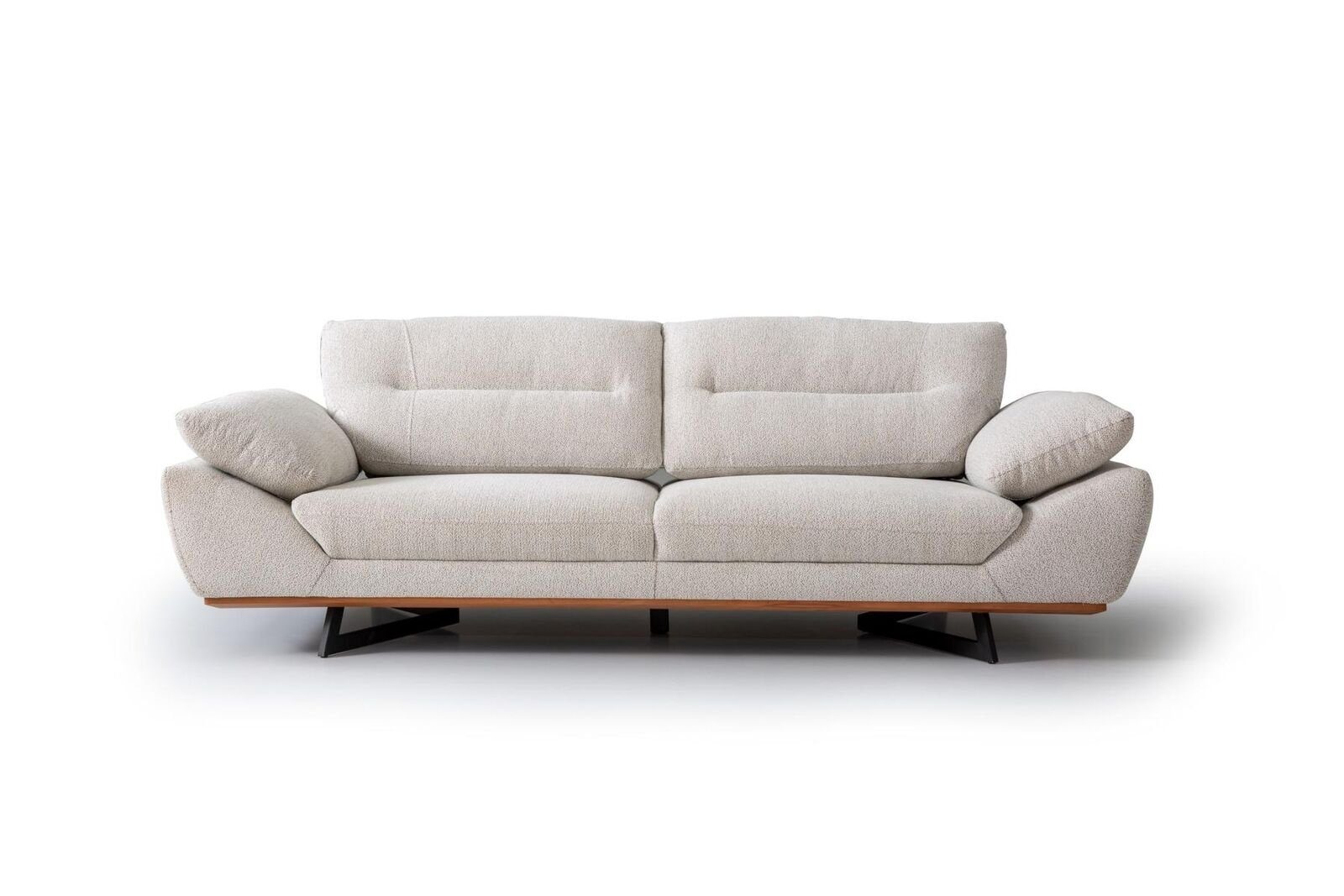 JVmoebel 3-Sitzer Designer Sofa 3 Sitzer Couch Polster Sofas Design Weiß in wohnzimmer, 1 Teile, Made in Europa