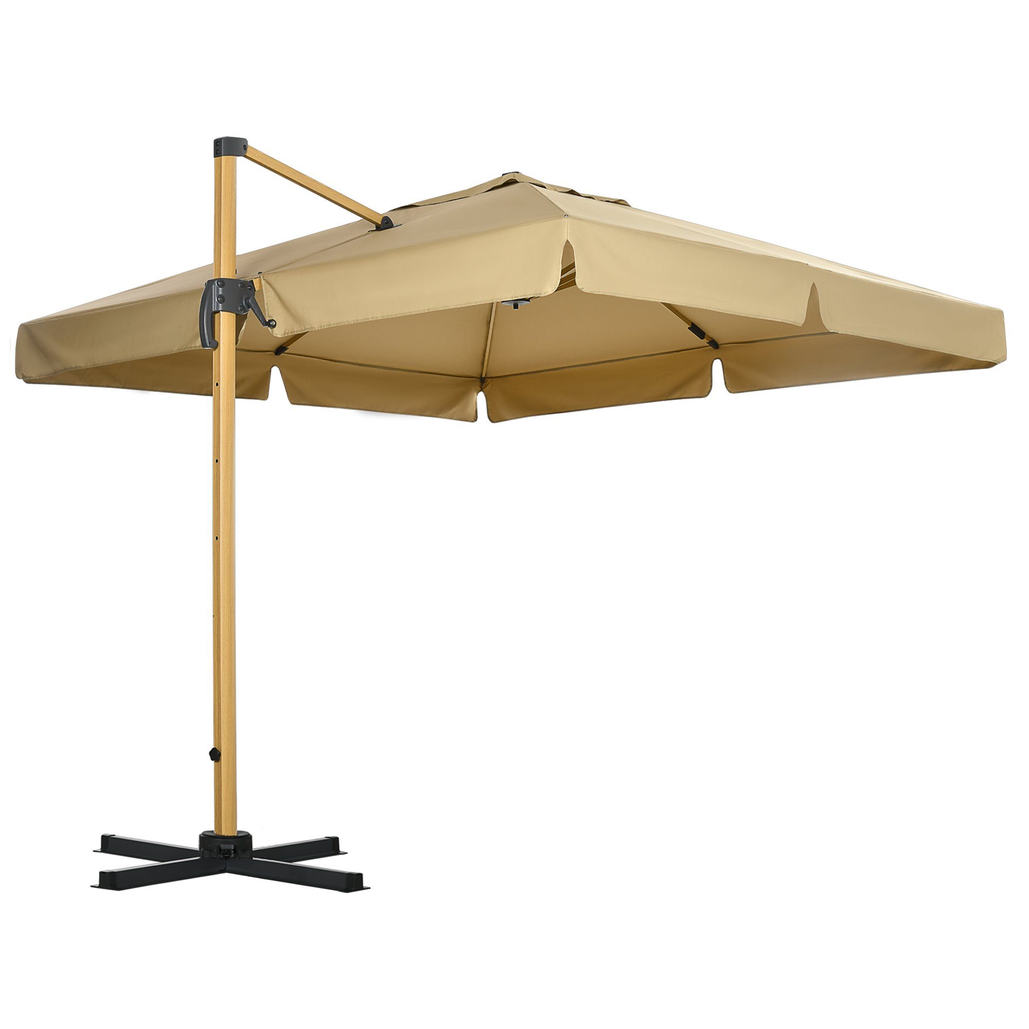 Outsunny Ampelschirm neigbar, höhenverstellbar, mit Schutzhülle, LxB:  297x297 cm, Set, Sonnenschirm, mit Schirmständer