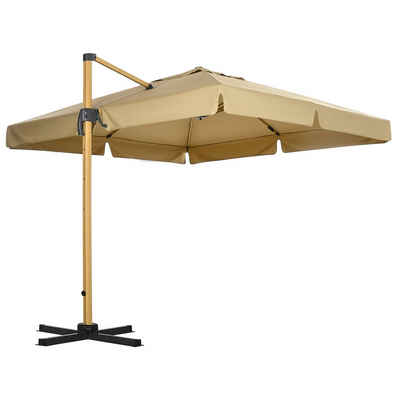 Outsunny Ampelschirm neigbar, höhenverstellbar, mit Schutzhülle, LxB: 297x297 cm, Set, Sonnenschirm, mit Schirmständer