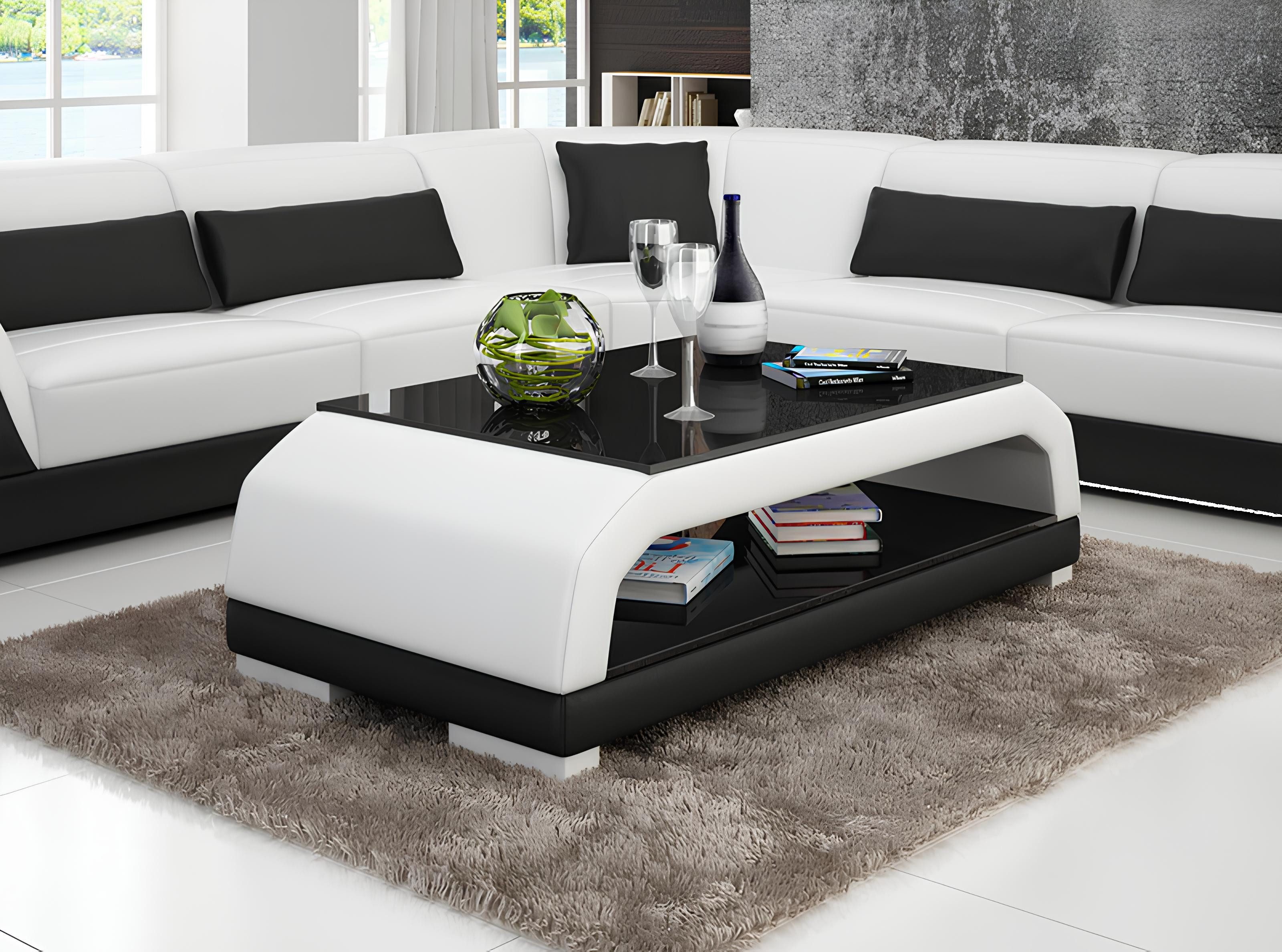 JVmoebel Couchtisch Couchtisch CT9001 aus Glas mit elegantem Design und viel Stauraum (1-St., Couchtisch CT9001), Made in Europa