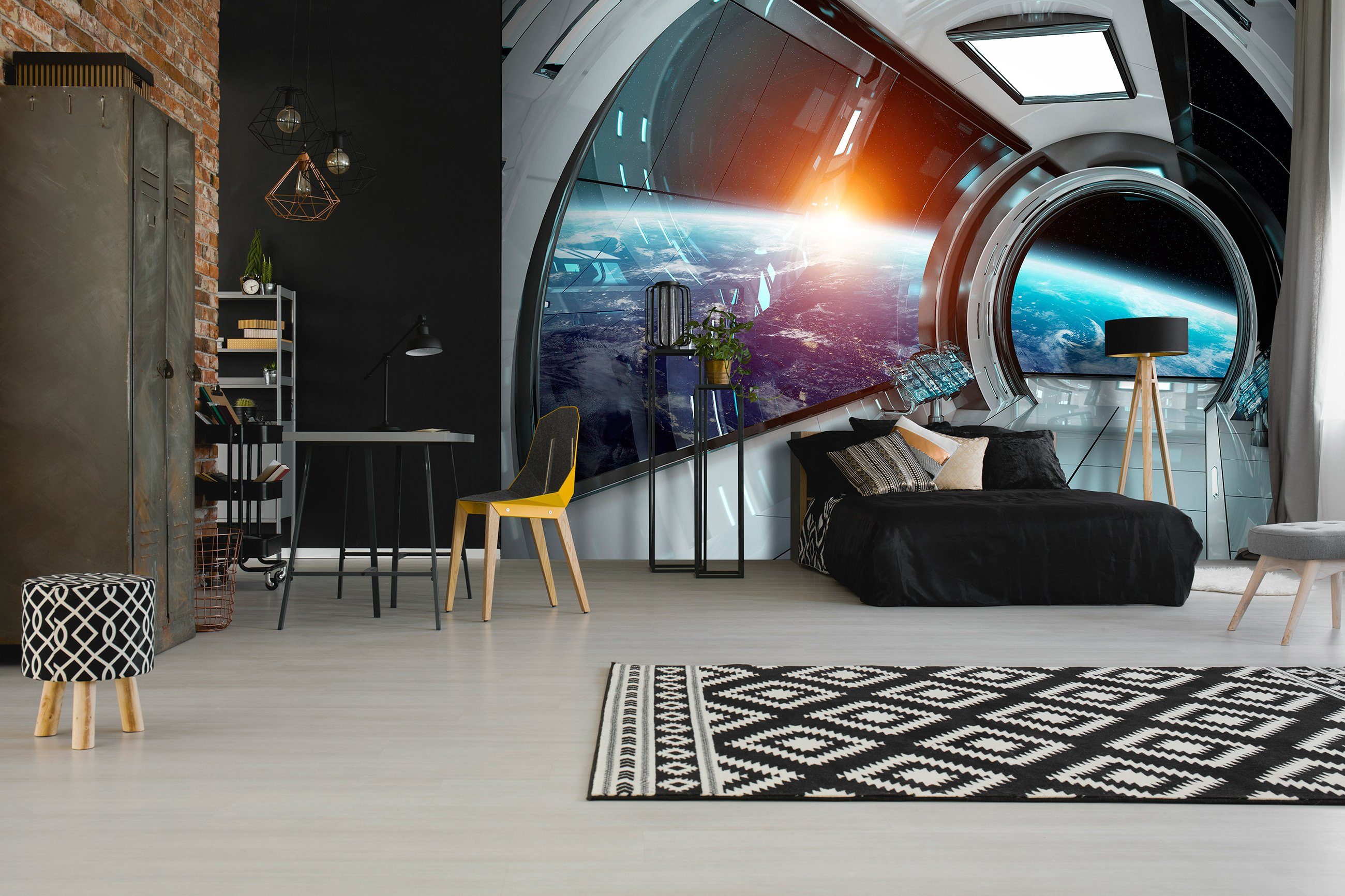 Wallarena Fototapete 3D EFFEKT Kosmos Galaxy Galaxie Erde Tapete Wohnzimmer günstig online kaufen