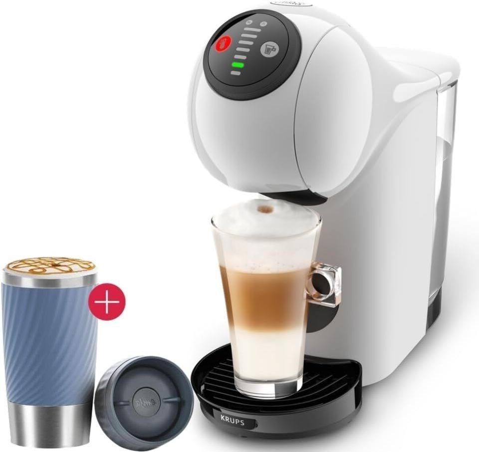 Krups Kapselmaschine Kaffeemaschine Nescafé Dolce Gusto Genio S KP2431  Kapselmaschine, + Emsa Travel Mug Thermobecher Blau, 0,8 Liter Wassertank