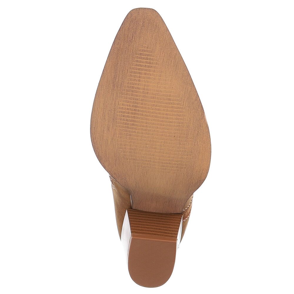 Ital-Design Eleganter Ankle Boot mit geschwungenen Details für Damen Westernstiefelette (90110072) Blockabsatz Stiefeletten in Camel