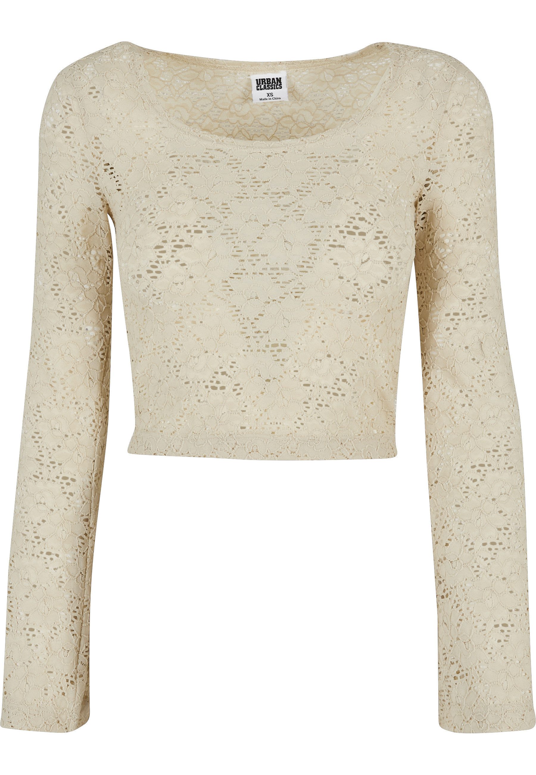 URBAN CLASSICS Longsleeve Urban Classics Damen Ladies Cropped Lace Longsleeve (1-tlg)