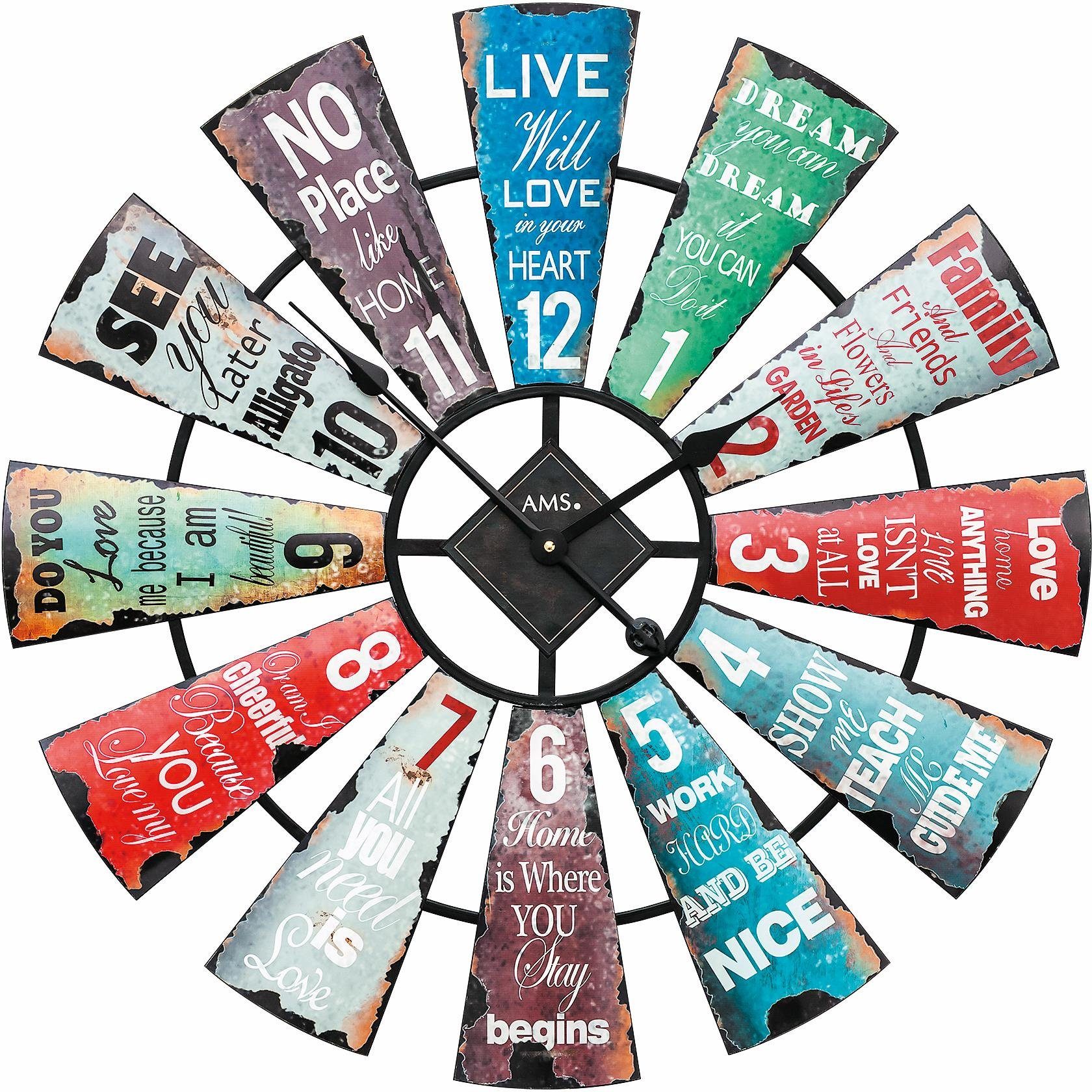 AMS Wanduhr W9531 (Quarzuhr,Wohnzimmer,Esszimmer,Küche,Arbeitszimmer,Büro,Flur)