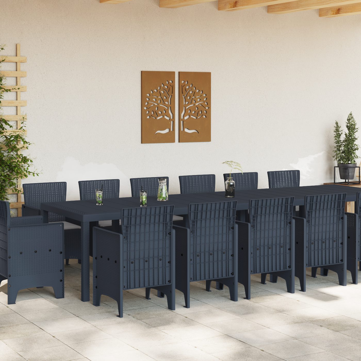 vidaXL Gartentisch 15-teiliges Garten Essset mit günstig online kaufen