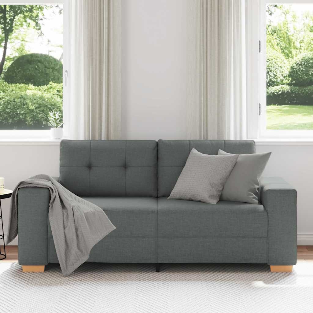 vidaXL Sofa Zweisitzer-Sofa Dunkelgrau 140 cm günstig online kaufen