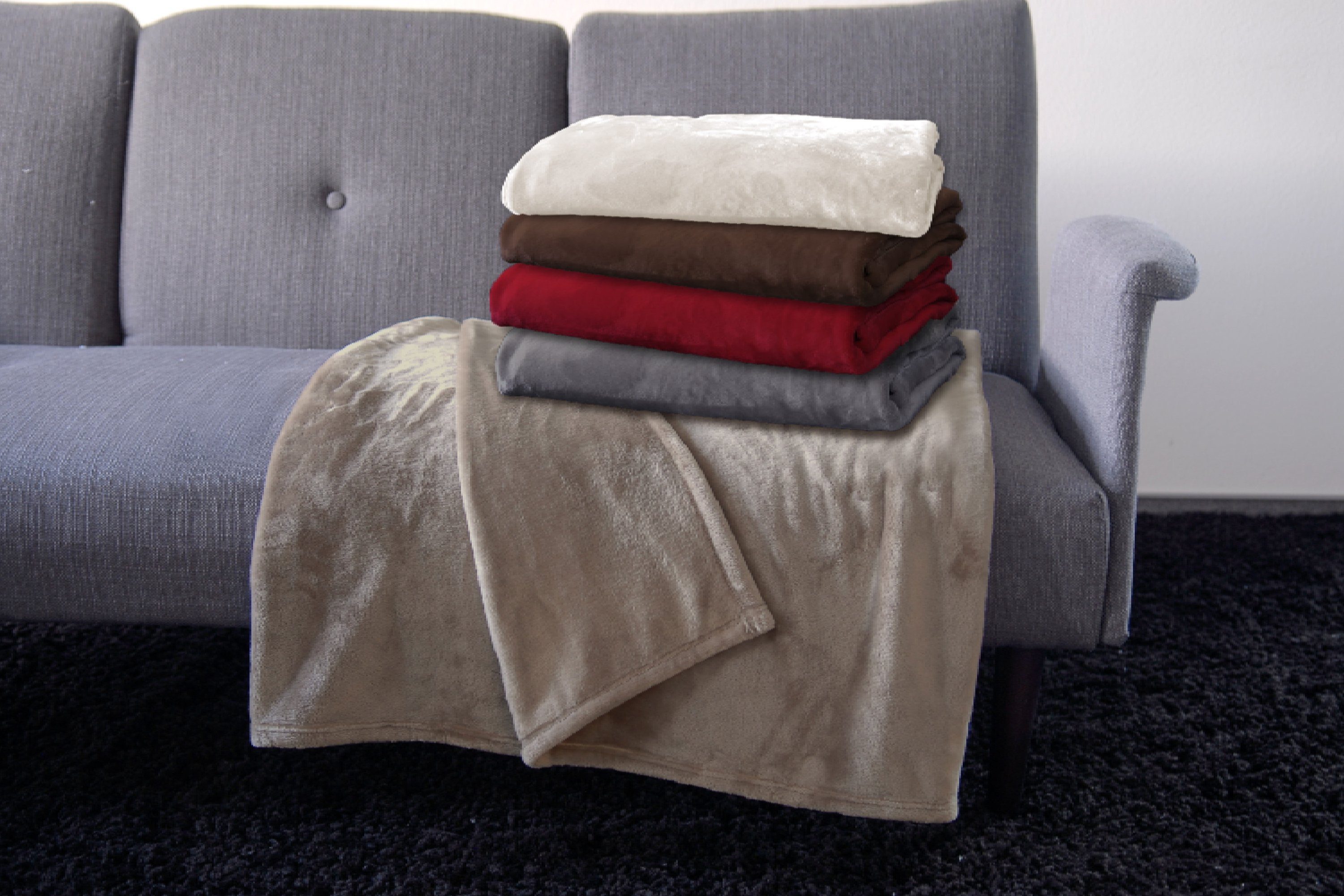 Wohndecke FLANELL, GMD Living, weiche, leichte und angenehm wärmende Kuscheldecke