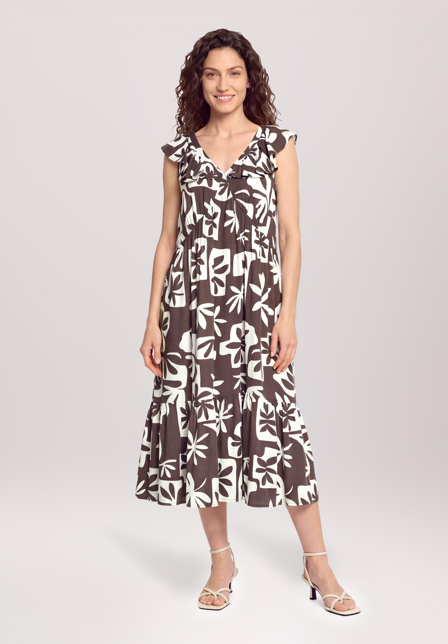 Cartoon Druckkleid Damen mit Flügelärmeln