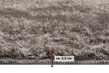 Hochflor-Teppich Posada, Andiamo, rechteckig, Höhe: 32 mm, Uni-Farben, weich & kuschelig, Wohnzimmer