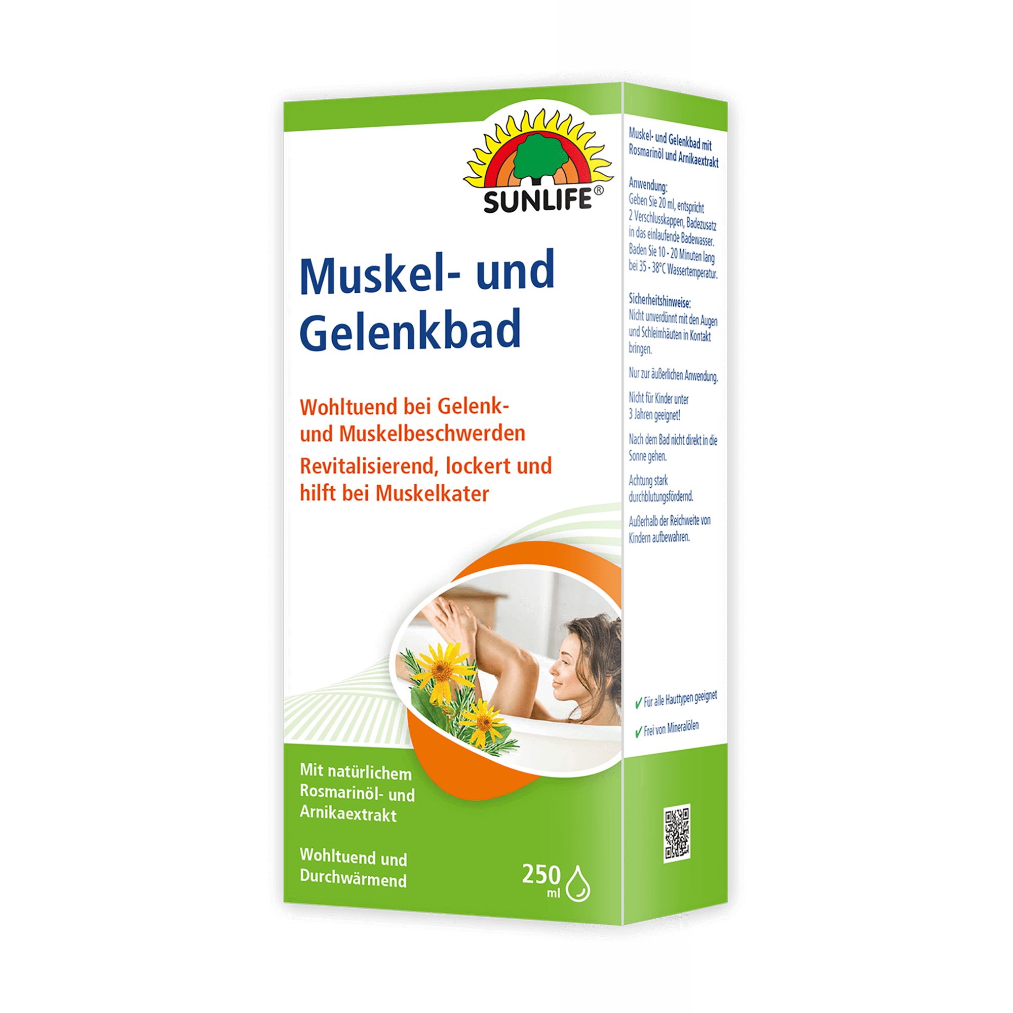 SUNLIFE Badezusatz SUNLIFE® Muskel- und Gelenkbad 250 ml Entspannung für Muskel Gelenke