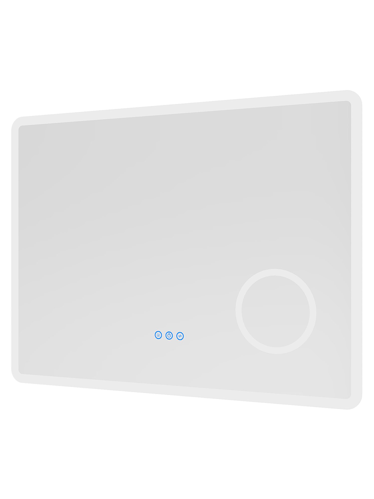 AQUALAVOS Schminkspiegel LED Badspiegel mit Beleuchtung Antibeschlag Wandspiegel Touch-Schalter, 3-fach Vergrößerung Digitaluhr Memory-Funktion Stufenlos dimmbar IP44