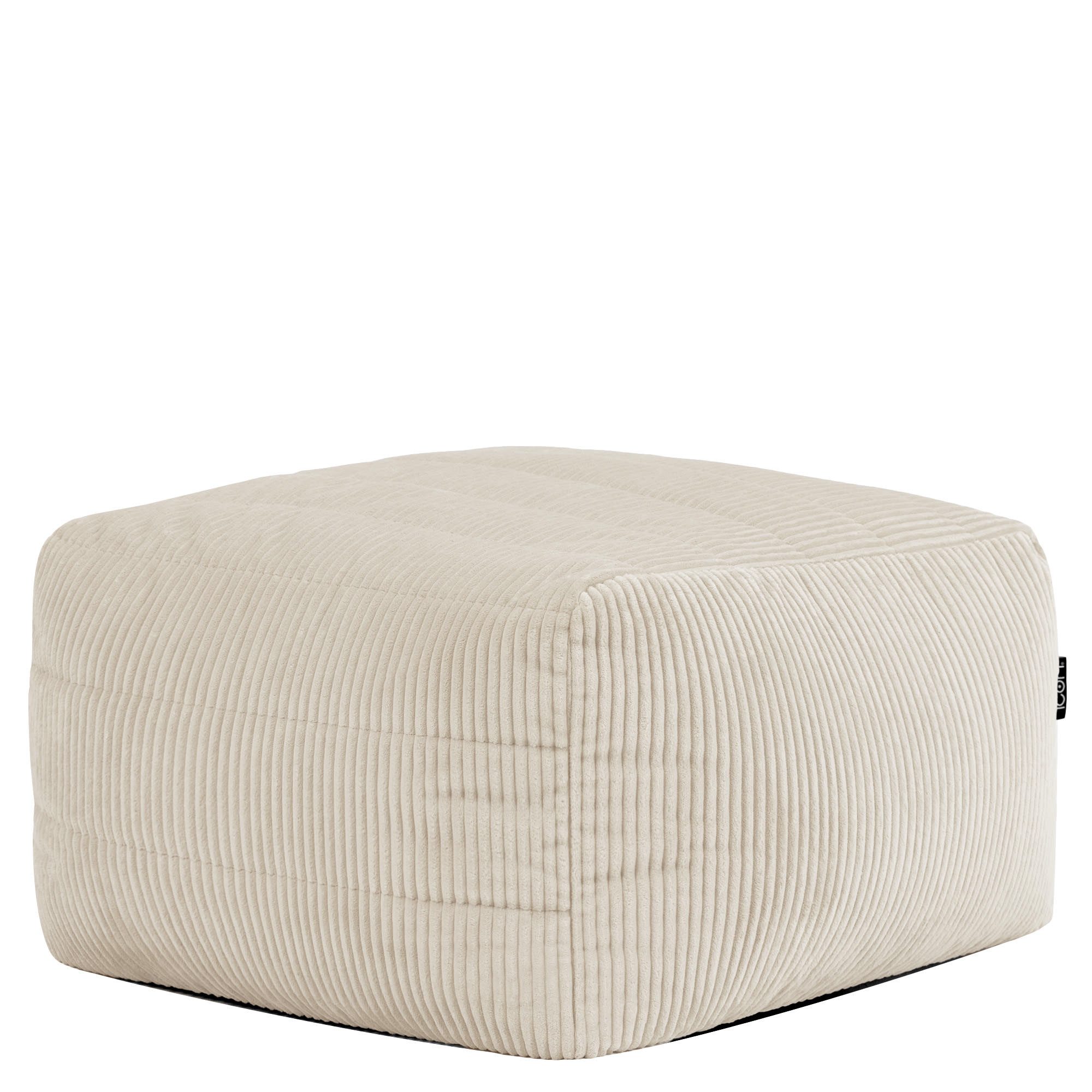 icon Sitzsack Modularer Hocker aus Cord Flauschig „Noa“, Made in Germany, für Wohnzimmer und Kinderzimmer