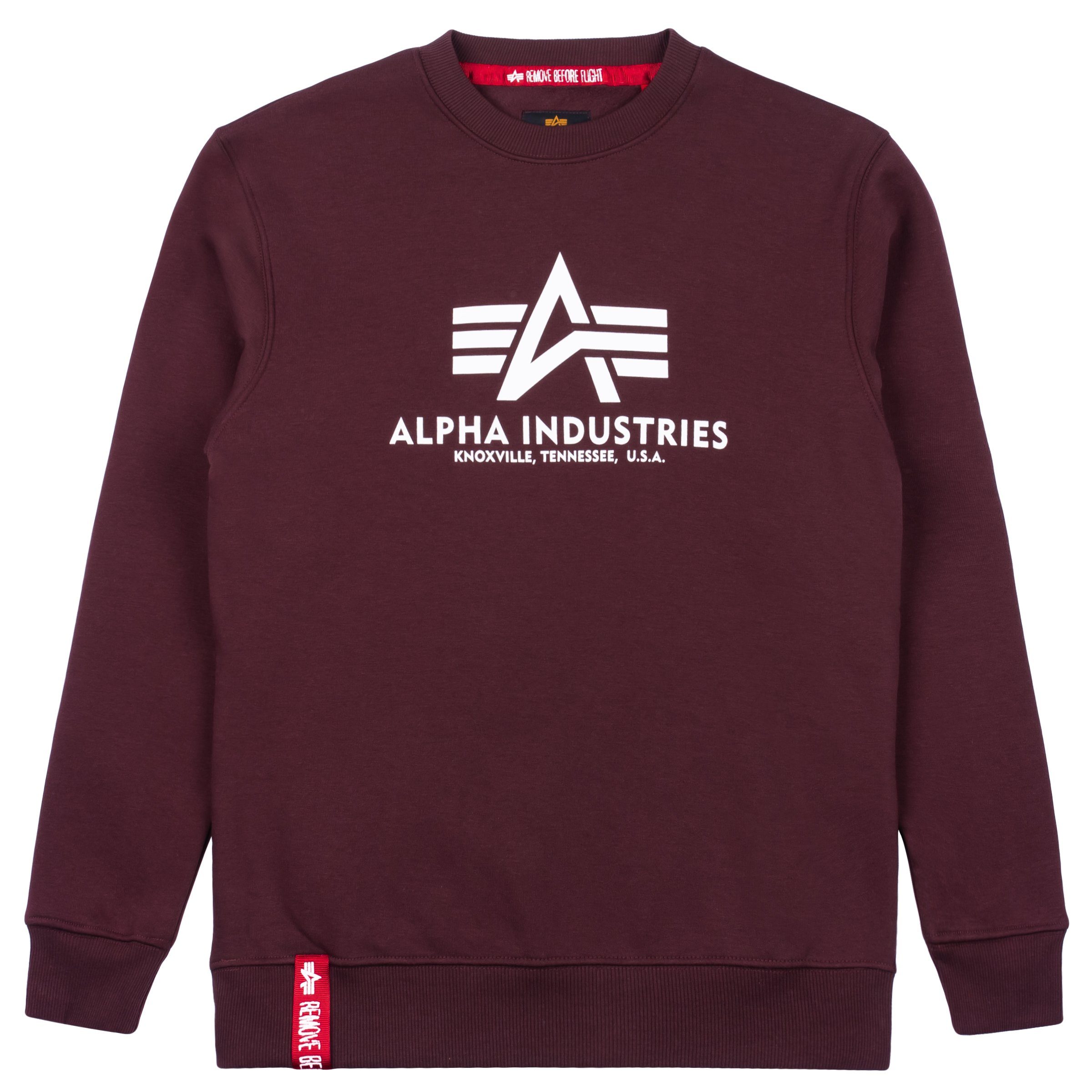 Alpha Industries Sweatshirt Alpha Industries Herren Sweatshirt Basic deep maroon