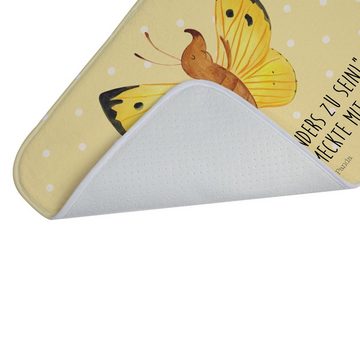 Badematte Schmetterling Zitronenfalter - Gelb Pastell - Geschenk, Duschteppich, Mr. & Mrs. Panda, Höhe 1 mm, 100% Polyester, rechteckig, Anti-Rutsch Sicherheit
