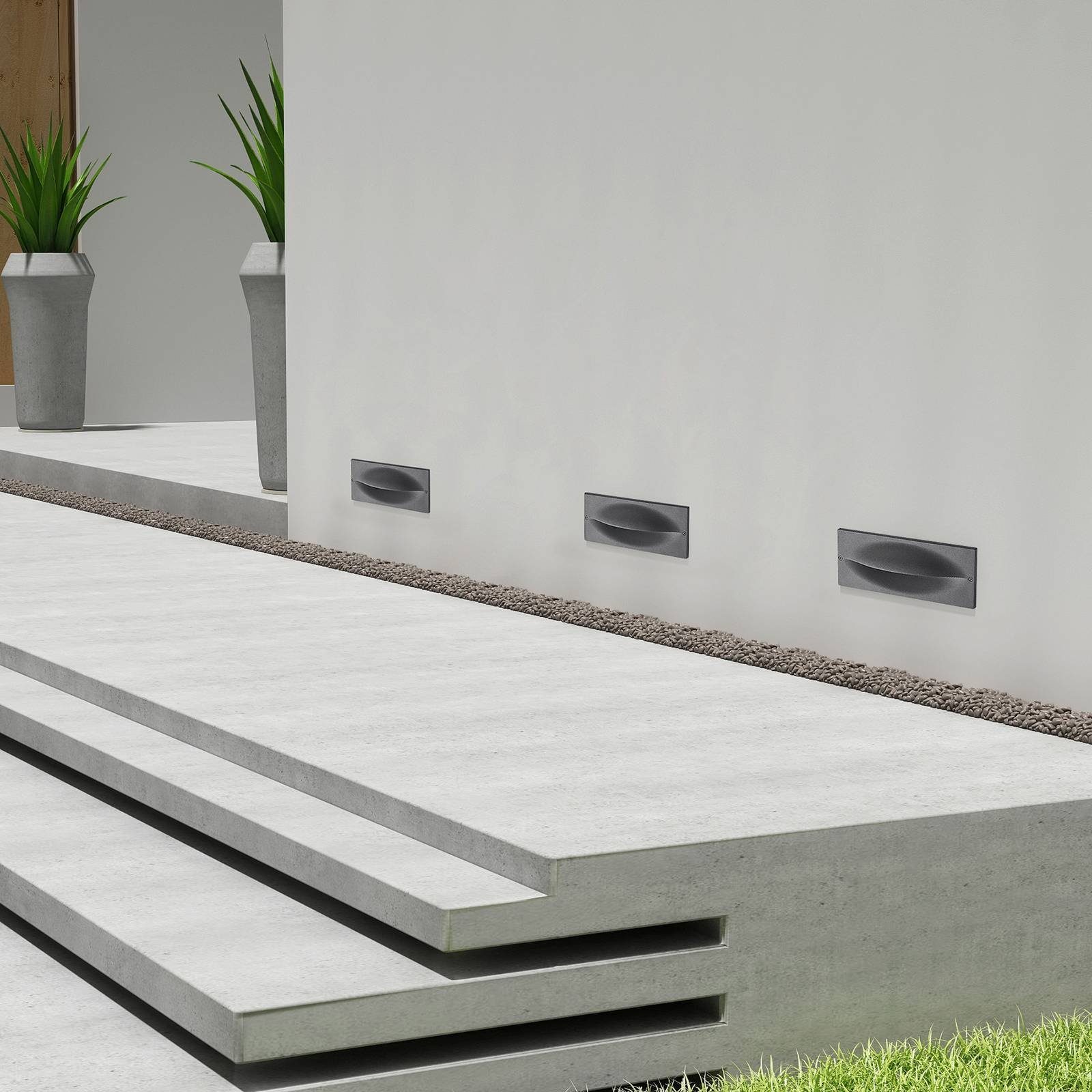 Lucande Außen-Wandleuchte Zandro, LED 11 W gesamt, warmweiß